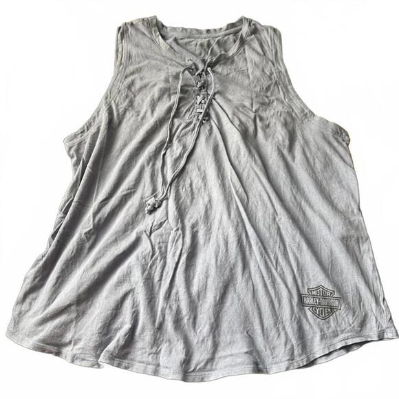 Harley-Davidson Lace-Up Sleeveless Tank – Women’s Large - Picture 2 of 8
